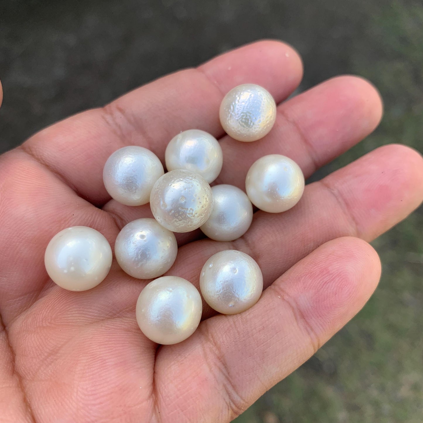 10 Pieces 12.4-12.5mm Indonesia Loose South Sea Pearl Seawater Pearl Beads Special edition Pearl BoZorX GR-25