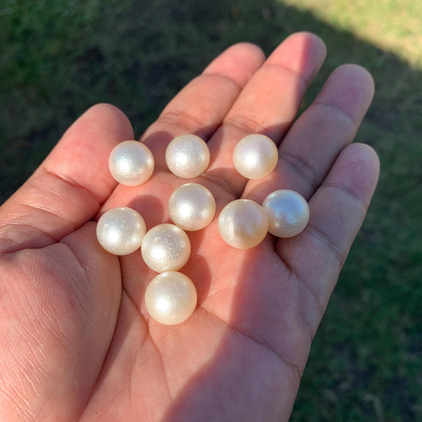 9 Pieces 13.3-13.49mm Loose South Sea Pearl Beads Indonesian Seawater Pearl GR-30