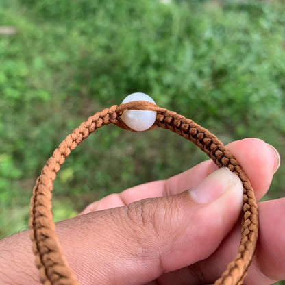 Handmade Bracelet With Indonesia South Sea Pearl BoZorX Size 11.5mm R-12