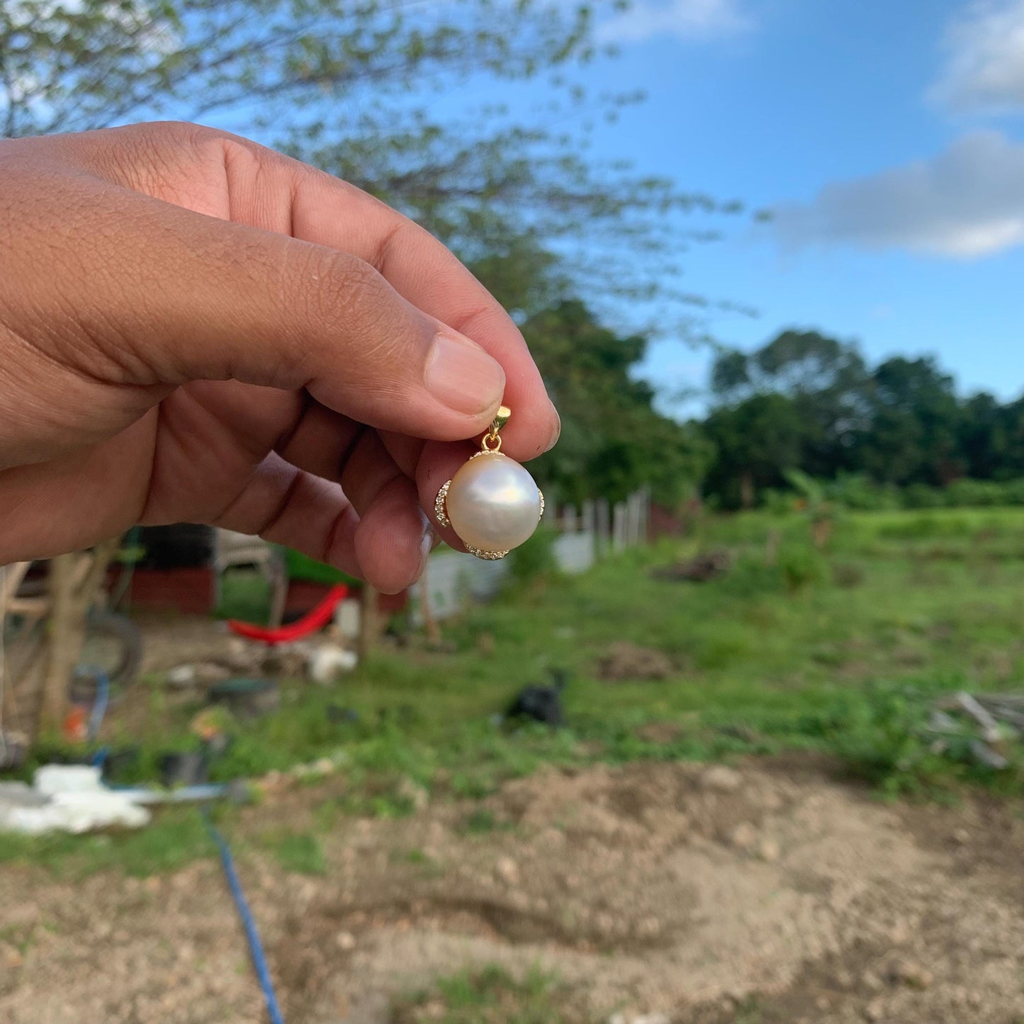 Real south sea pearl saltwater pearl seawater pearl Pendant BoZorX Pearl Size 15-15.5mm L-3