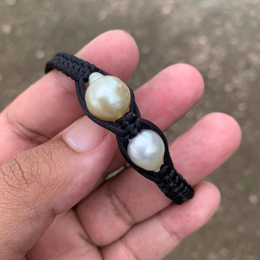 Handmade Bracelet With Indonesia South Sea Pearl BoZorX Size 10.5-12mm R-17