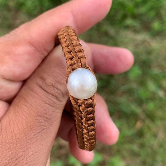 Handmade Bracelet With Indonesia South Sea Pearl BoZorX Size 10.3mm R-13