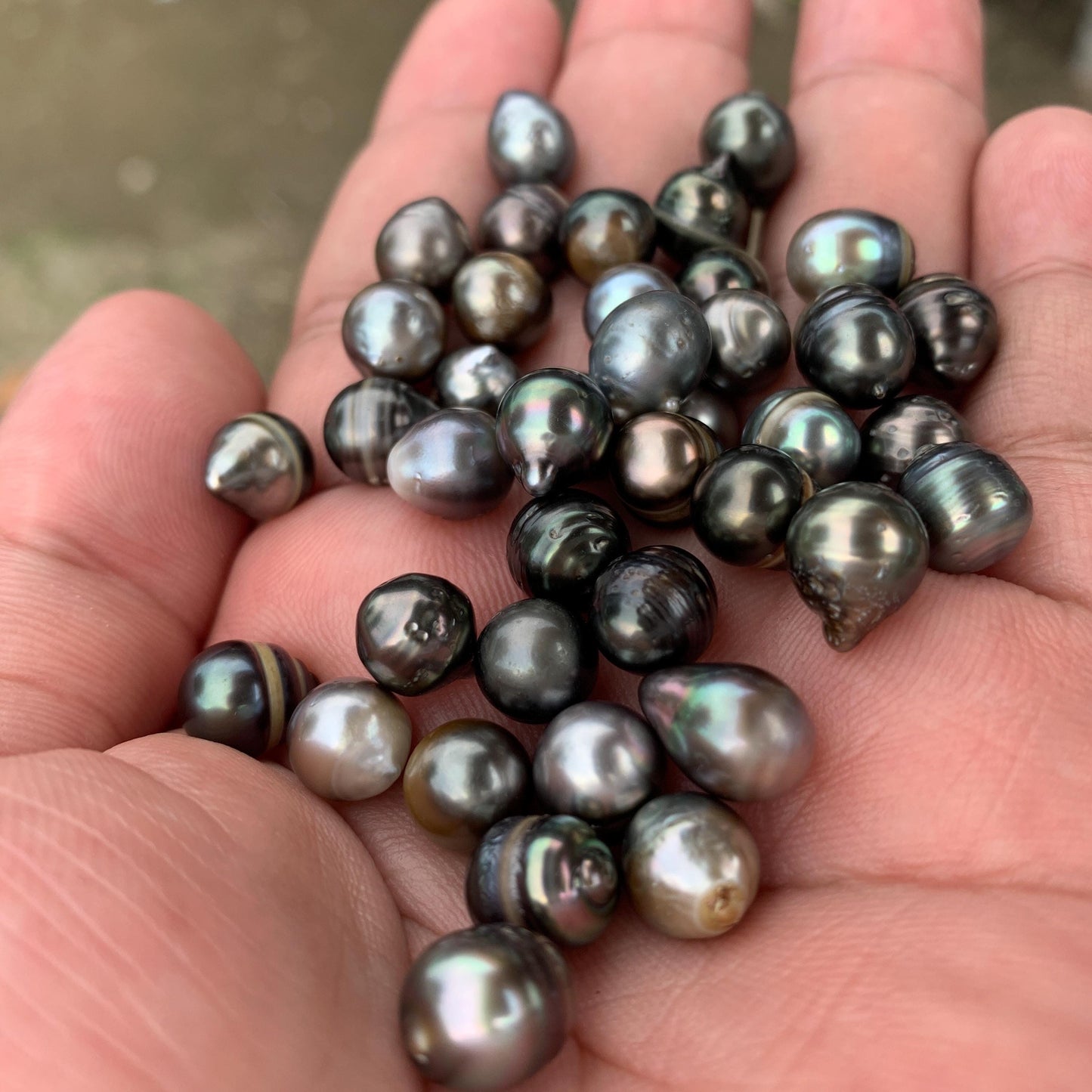 8mm Loose Black Saltwater Pearl Black Seawater Pearl Tahitian Baroque Pearl Tahitian Pearl Beads BoZorX Black Pearl BT-7