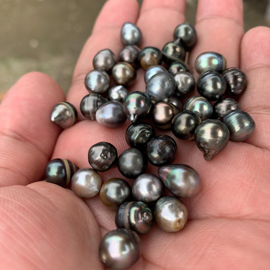 8mm Loose Black Saltwater Pearl Black Seawater Pearl Tahitian Baroque Pearl Tahitian Pearl Beads BoZorX Black Pearl BT-7