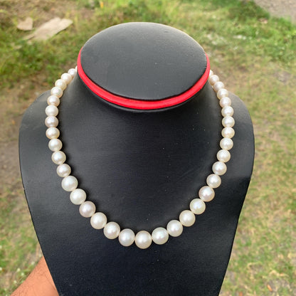Loose White South Sea Pearl Necklace: Indonesian Saltwater Pearls 7.4mm-11.4mm