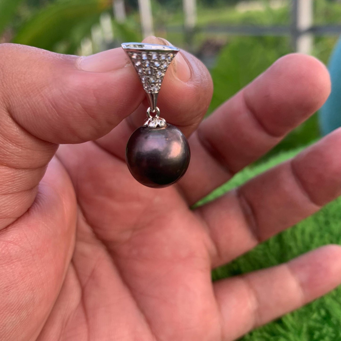 13.5mm South Sea Pearl Pendant Real Saltwater Pearl L-1