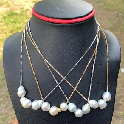 Real South Sea Pearl Necklace with Pearl Pendant D-3