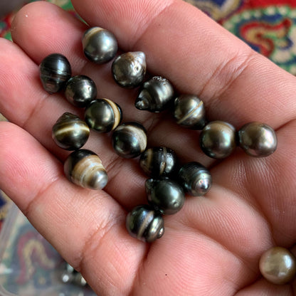 8mm Loose Black Saltwater Pearl Black Seawater Pearl Tahitian Baroque Pearl Tahitian Pearl Beads BoZorX Black Pearl BT-7