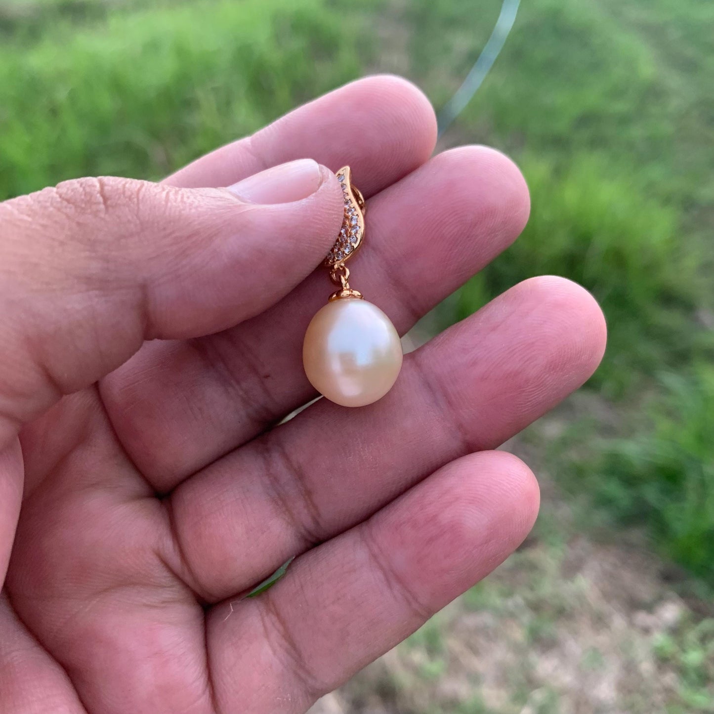 13mm Real south sea pearl saltwater pearl seawater pearl Pendant BoZorX L-7