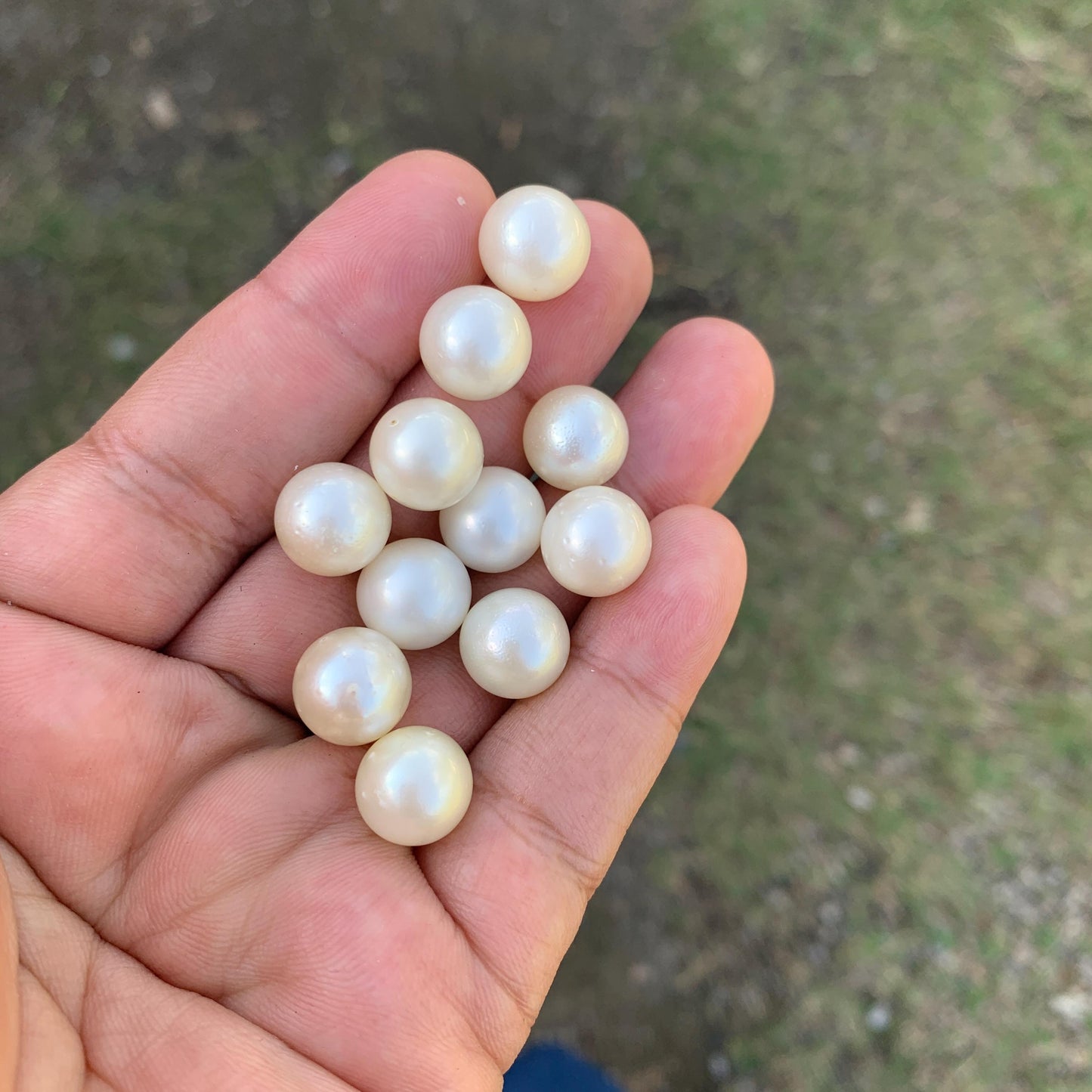 11 Pieces 11.5-11.69mm Indonesia Loose South Sea Pearl Seawater Pearl Beads Special edition Pearl BoZorX GR-26