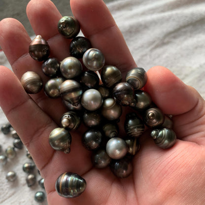 11mm Loose Saltwater Tahitian Black Pearl Baroque Beads BoZorX BT-10