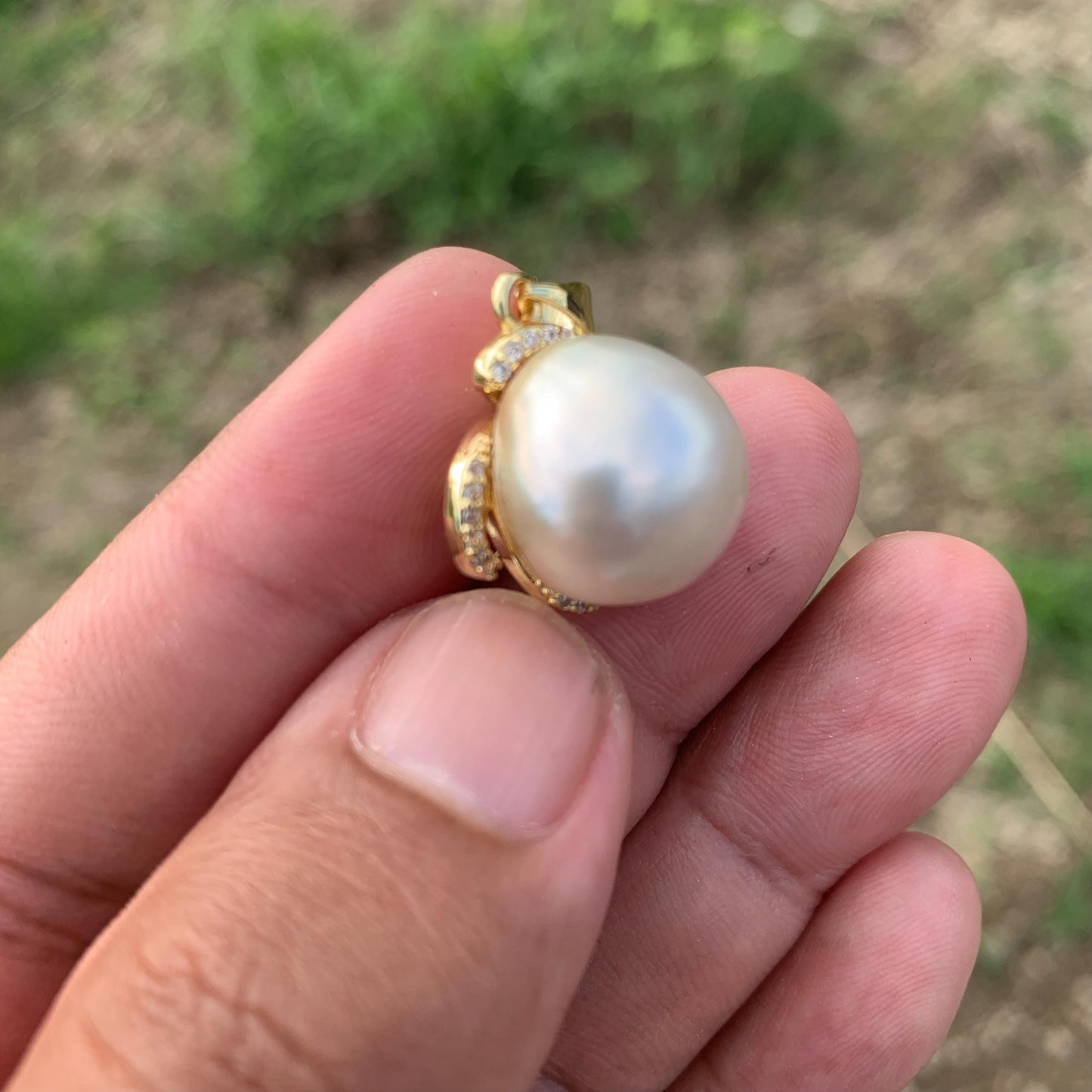 Real south sea pearl saltwater pearl seawater pearl Pendant BoZorX Pearl Size 15-15.5mm L-3