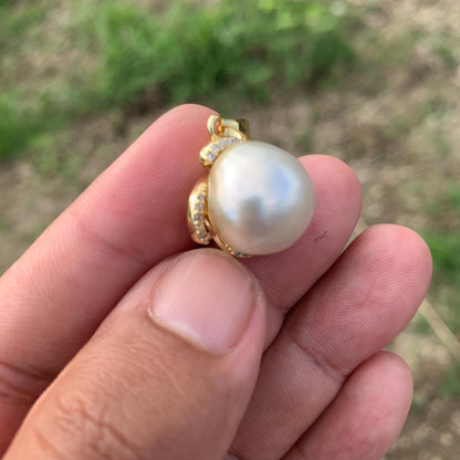 Real south sea pearl saltwater pearl seawater pearl Pendant BoZorX Pearl Size 15-15.5mm L-3