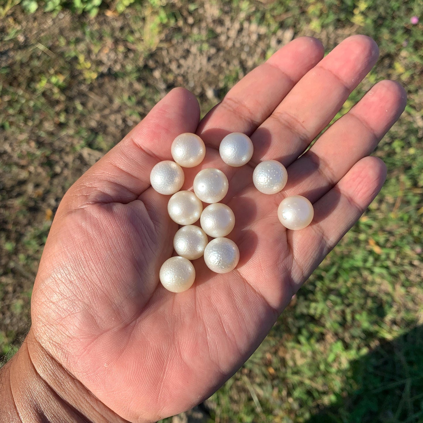 11 Pieces 13.7-13.9mm South Sea Pearl Bead Indonesia Seawater Pearl - BoZorX GR-28