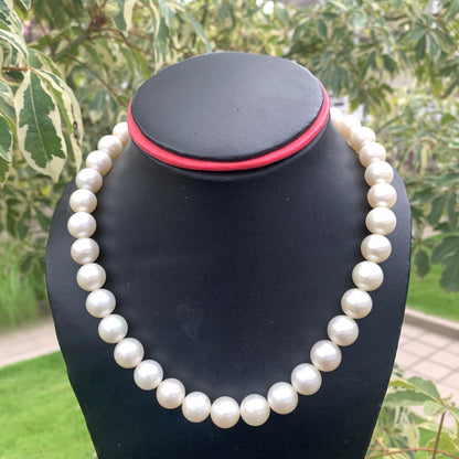 12-12.4mm White South Sea Pearl Indonesian Saltwater Seawater Pearl Necklace GR-9