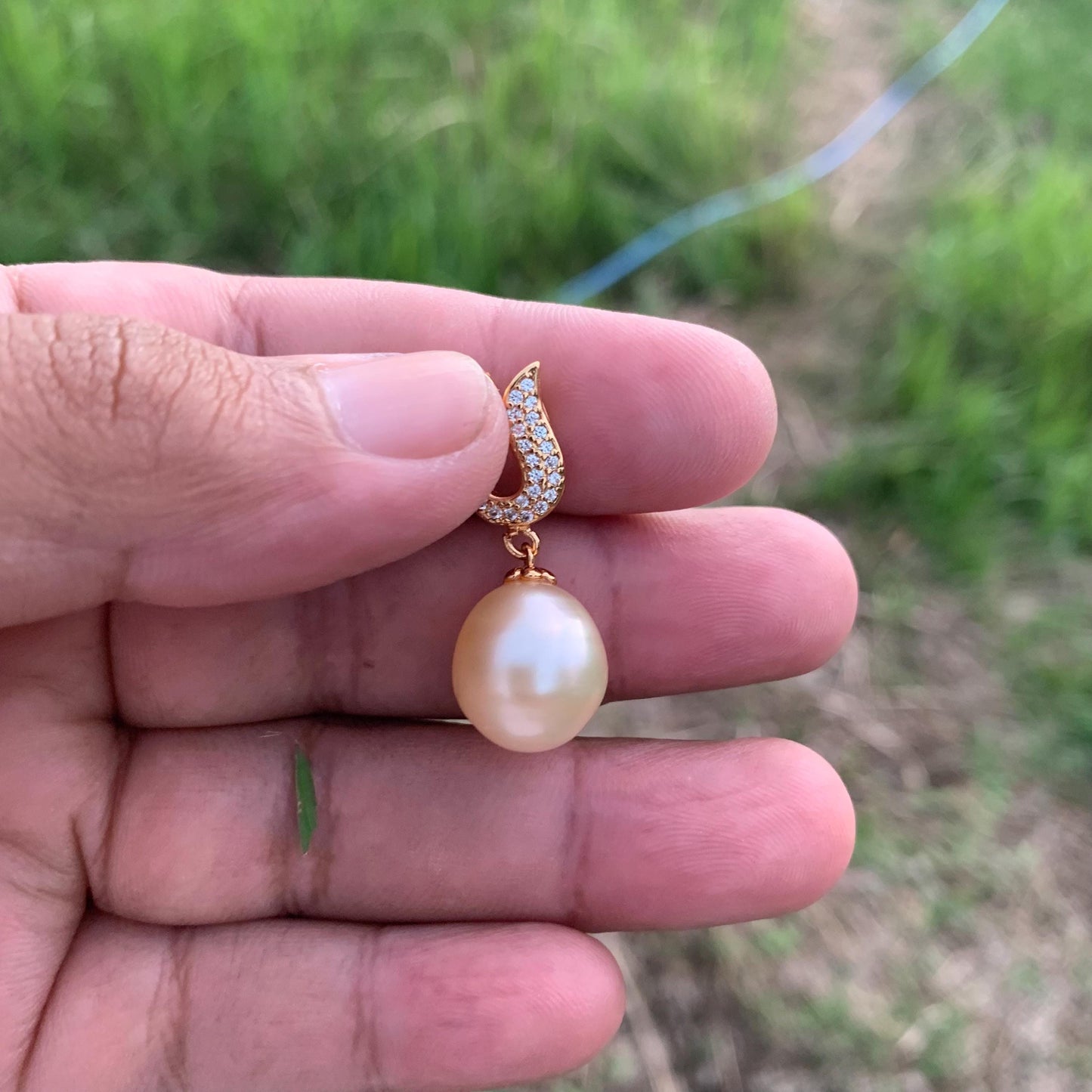 13mm Real south sea pearl saltwater pearl seawater pearl Pendant BoZorX L-7