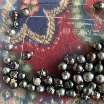 8mm Loose Black Saltwater Pearl Black Seawater Pearl Tahitian Baroque Pearl Tahitian Pearl Beads BoZorX Black Pearl BT-7