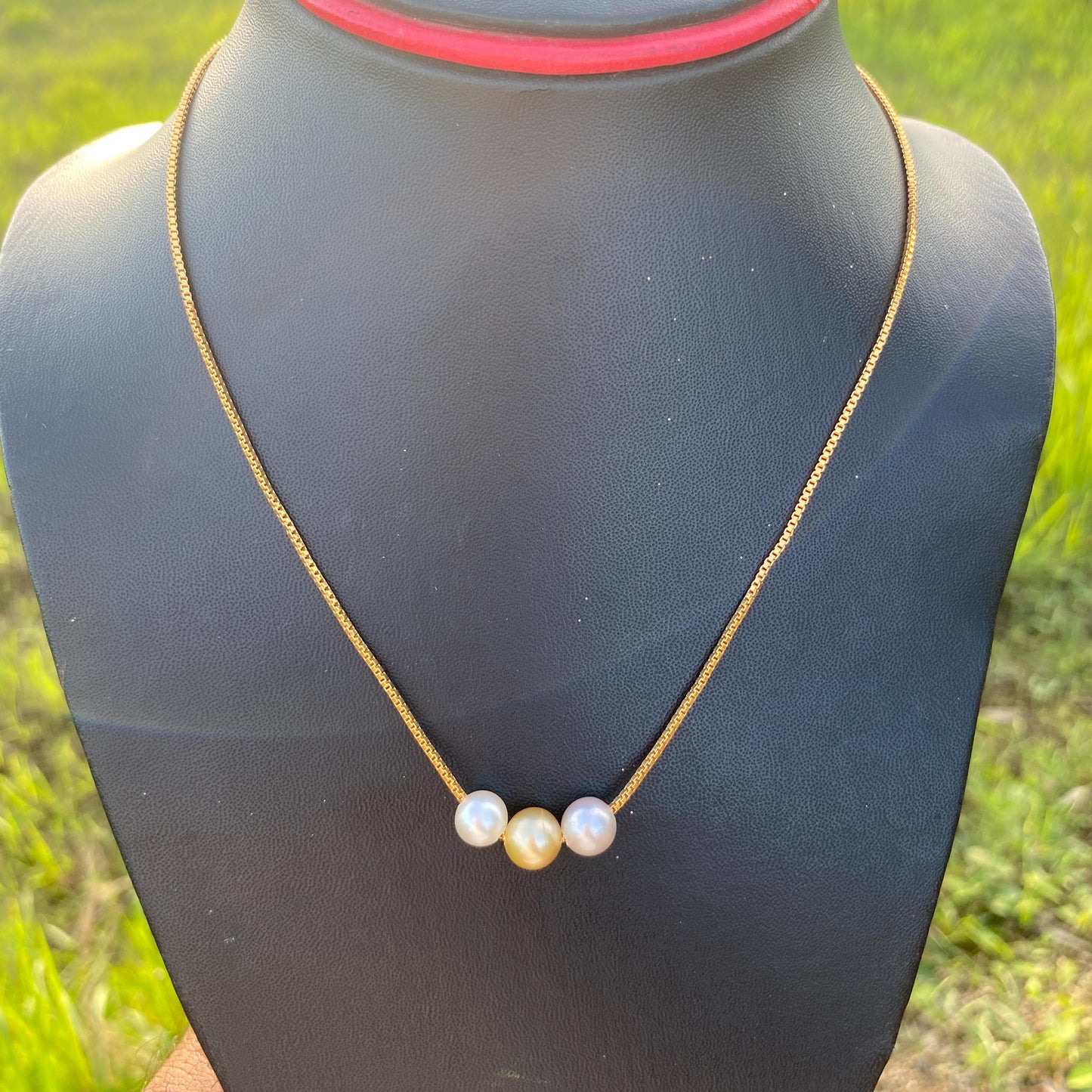 Real South Sea Pearl Necklace Saltwater Pearl Pendant (7.5-8.5mm) BoZorX M-1