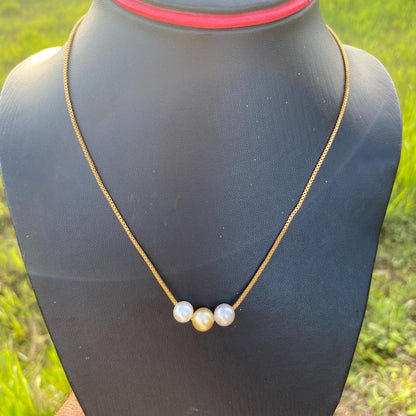 Real South Sea Pearl Necklace Saltwater Pearl Pendant (7.5-8.5mm) BoZorX M-1