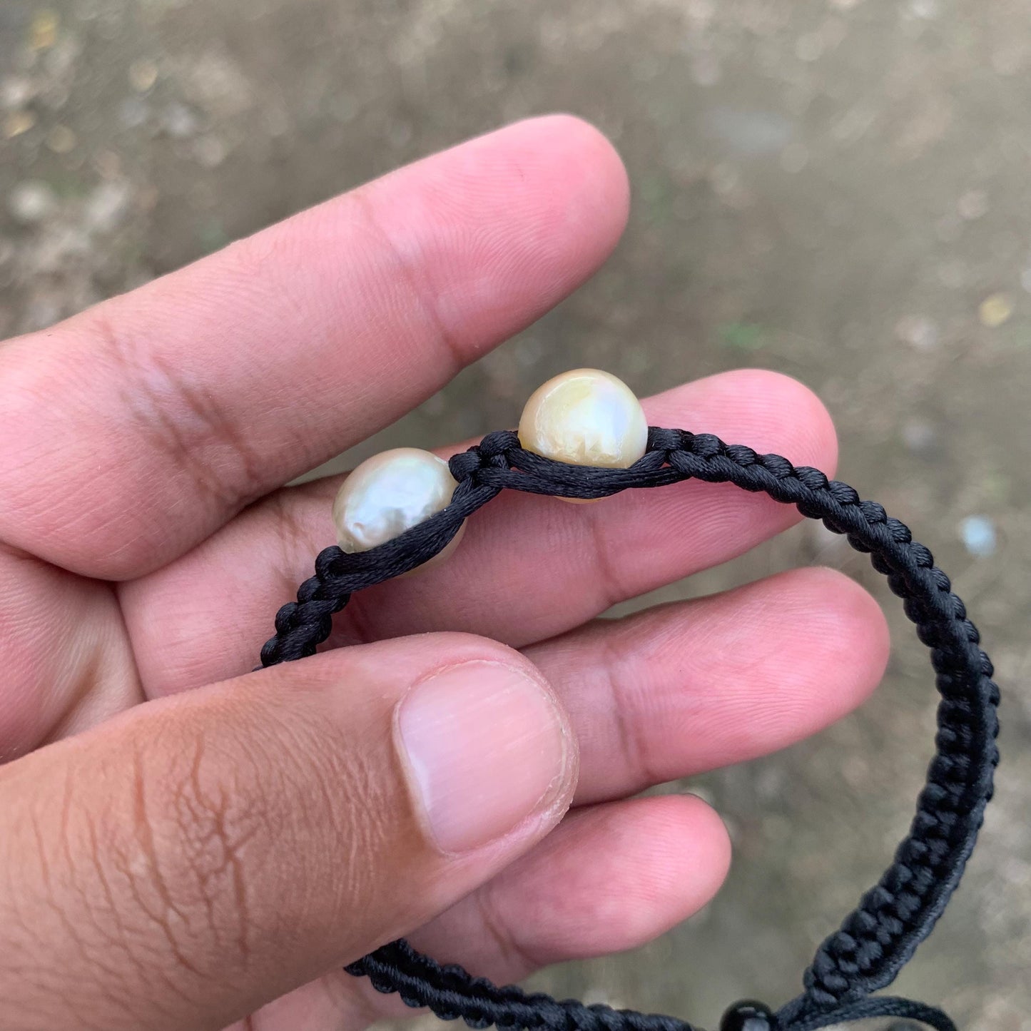 Handmade Bracelet With Indonesia South Sea Pearl BoZorX Size 10.5-11mm R-15