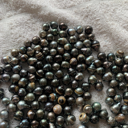 9mm Loose Tahitian Saltwater Black Pearl Bead Tahitian Baroque Beads BoZorX BT-8