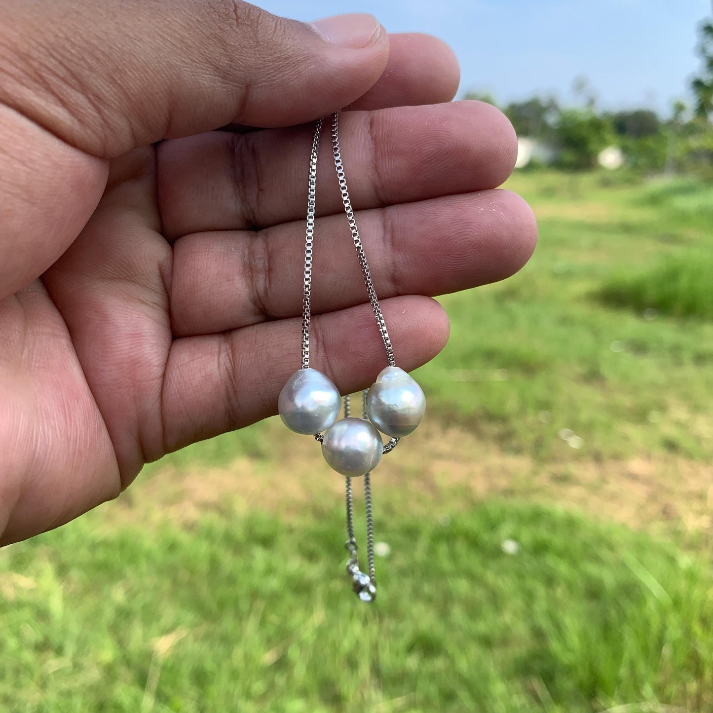 Real South Sea Pearl Necklace with Pearl Pendant D-3