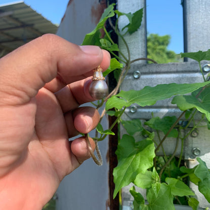 Real Tahitian Pearl Pendant 12mm Saltwater Pearl JN-3