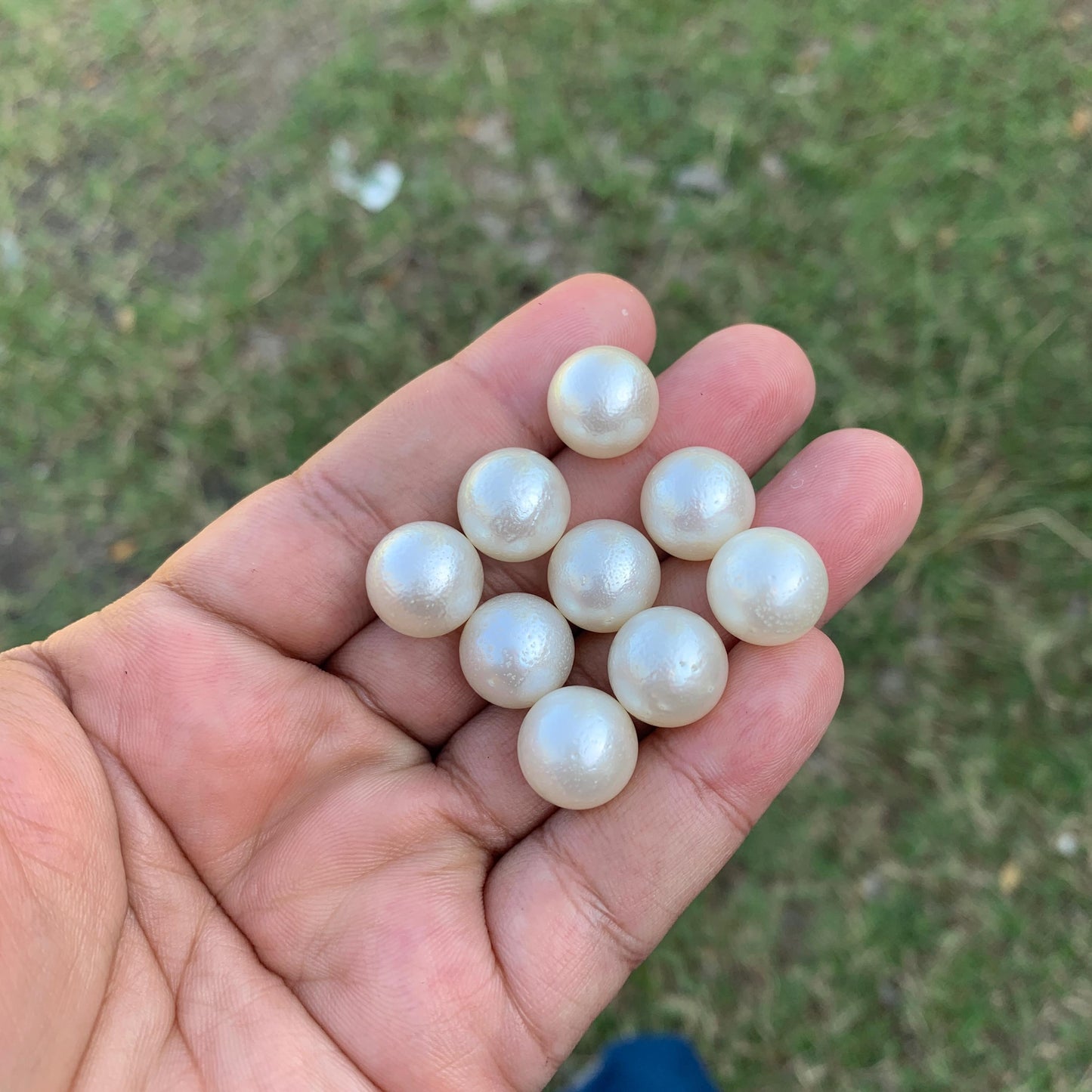 9 Pieces 13.3-13.49mm Loose South Sea Pearl Beads Indonesian Seawater Pearl GR-30