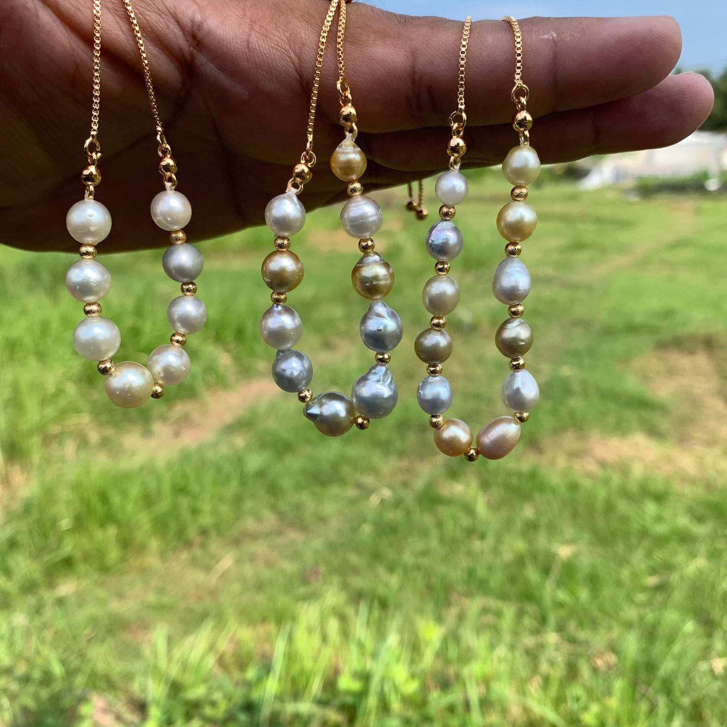 Real South Sea Pearl Bracelet Seawater Saltwater Pearl, BoZorX D-4