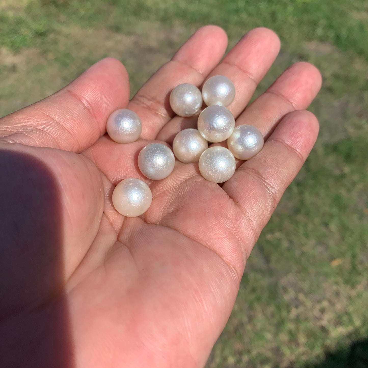 10 Pieces 12.7-12.9mm Indonesia Loose South Sea Pearl Seawater Pearl Beads Special edition Pearl BoZorX GR-23