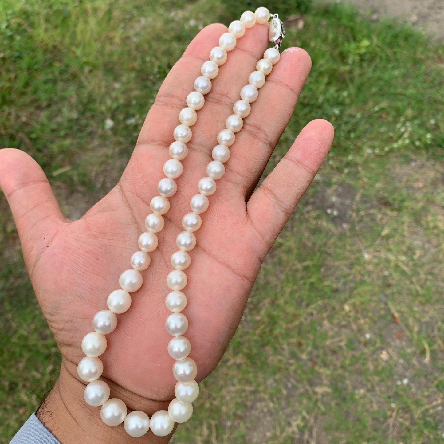 Loose White South Sea Pearl Necklace: Indonesian Saltwater Pearls 7.4mm-11.4mm