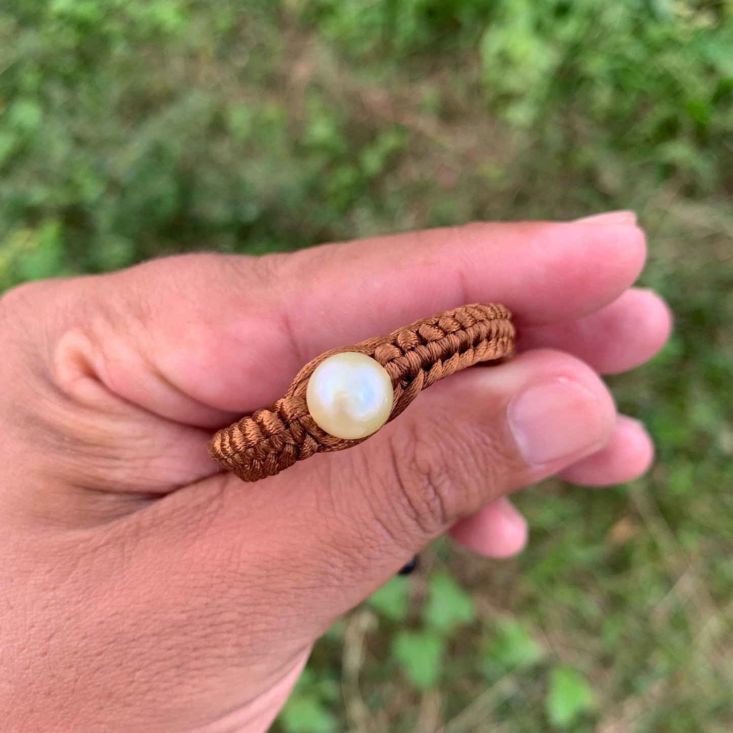 Handmade Bracelet With Indonesia South Sea Pearl BoZorX Size 9mm R-14