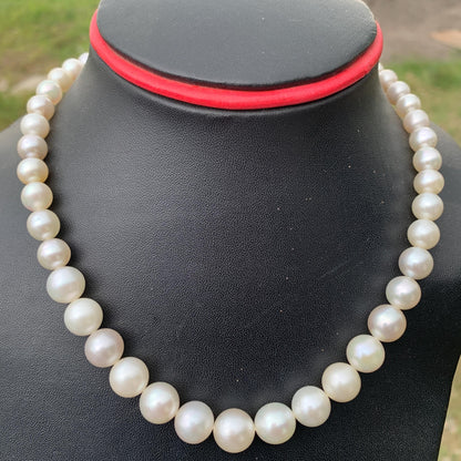 Loose White South Sea Pearl Necklace: Indonesian Saltwater Pearls 7.4mm-11.4mm