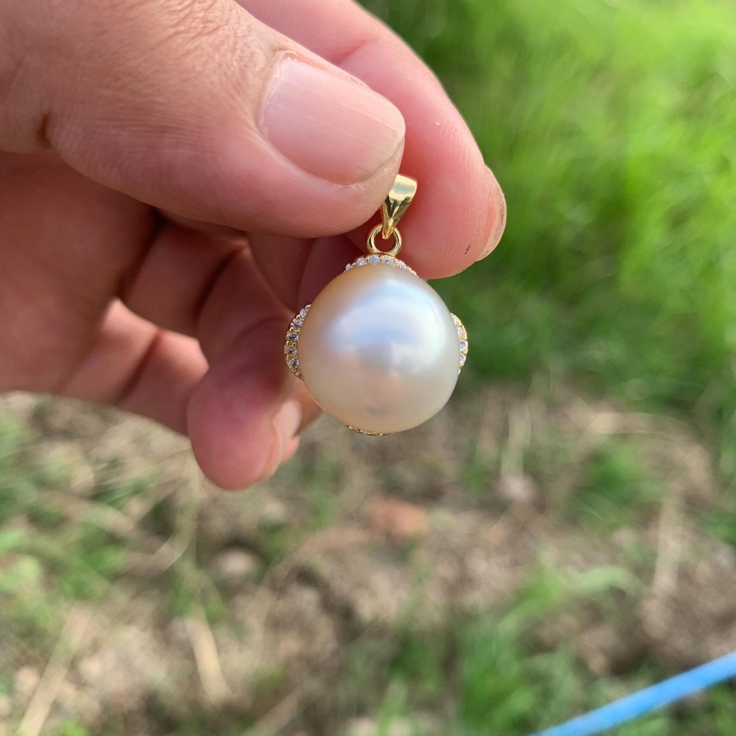 Real south sea pearl saltwater pearl seawater pearl Pendant BoZorX Pearl Size 15-15.5mm L-3