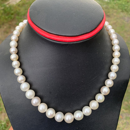 Loose White South Sea Pearl Necklace: Indonesian Saltwater Pearls 7.4mm-11.4mm