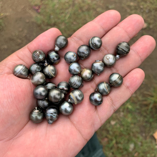 11mm Loose Saltwater Tahitian Black Pearl Baroque Beads BoZorX BT-10