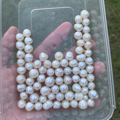 10-11mm White Circle Baroque Pearl Circle Pearl Loose Circle Baroque Sea Pearl Baroque Seawater Pearl Beads Baroque Circle White Pearl