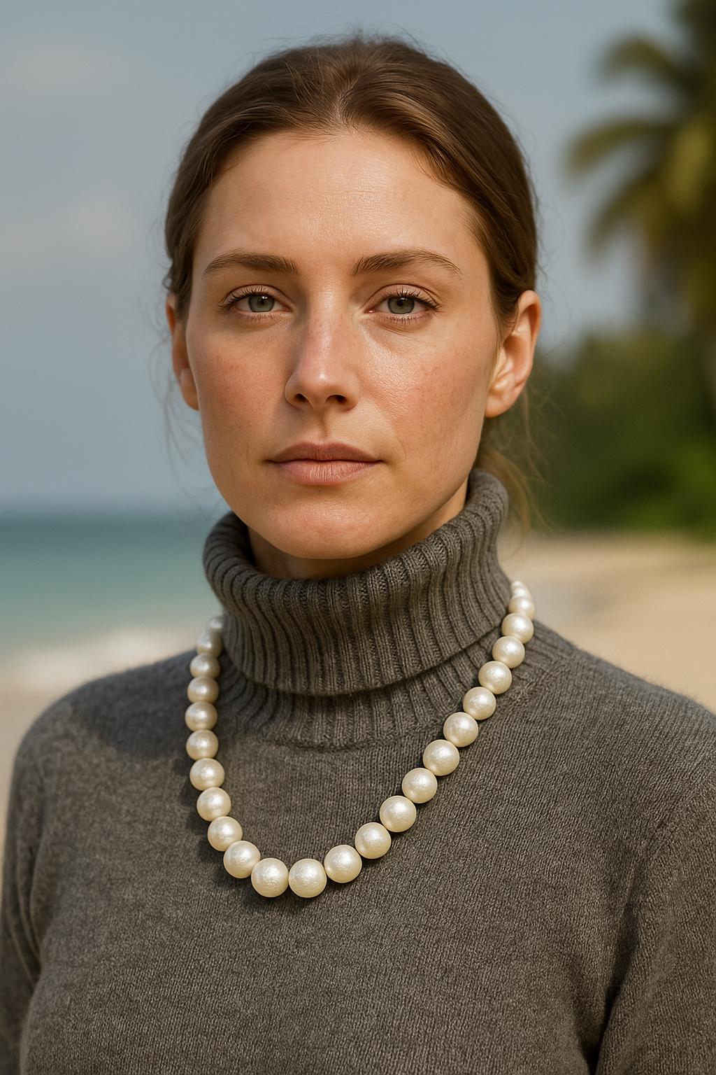 12-12.4mm White South Sea Pearl Indonesian Saltwater Seawater Pearl Necklace GR-9