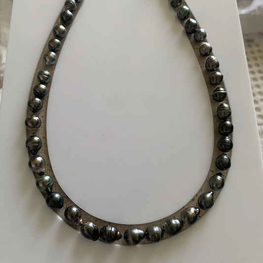 8mm Loose Black Saltwater Pearl Black Seawater Pearl Tahitian Baroque Pearl Tahitian Pearl Beads BoZorX Black Pearl BT-7