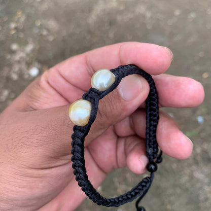 Handmade Bracelet With Indonesia South Sea Pearl BoZorX Size 10.5-11mm R-15