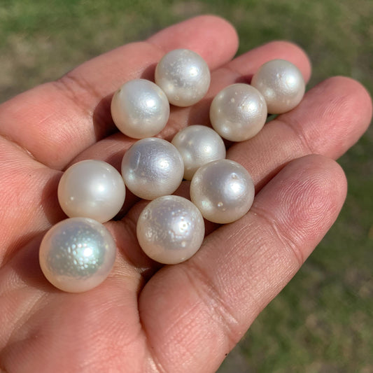 10 Pieces 12.4-12.5mm Indonesia Loose South Sea Pearl Seawater Pearl Beads Special edition Pearl BoZorX GR-25