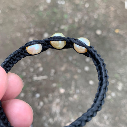 Handmade Bracelet With Indonesia South Sea Pearl BoZorX Pearl Size 9-10mm R-21