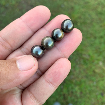 4 Pcs 10mm Loose Seawater Black Pearl Tahitian Edition Pearl Beads BoZorX BT-2