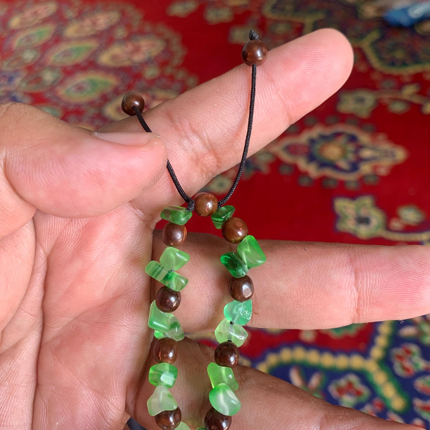 Real South Sea Pearl Bracelet Stone and Wood Accent, 12mm GR-4