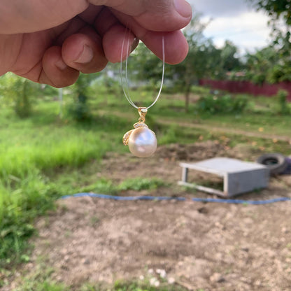 Real south sea pearl saltwater pearl seawater pearl Pendant BoZorX Pearl Size 15-15.5mm L-3