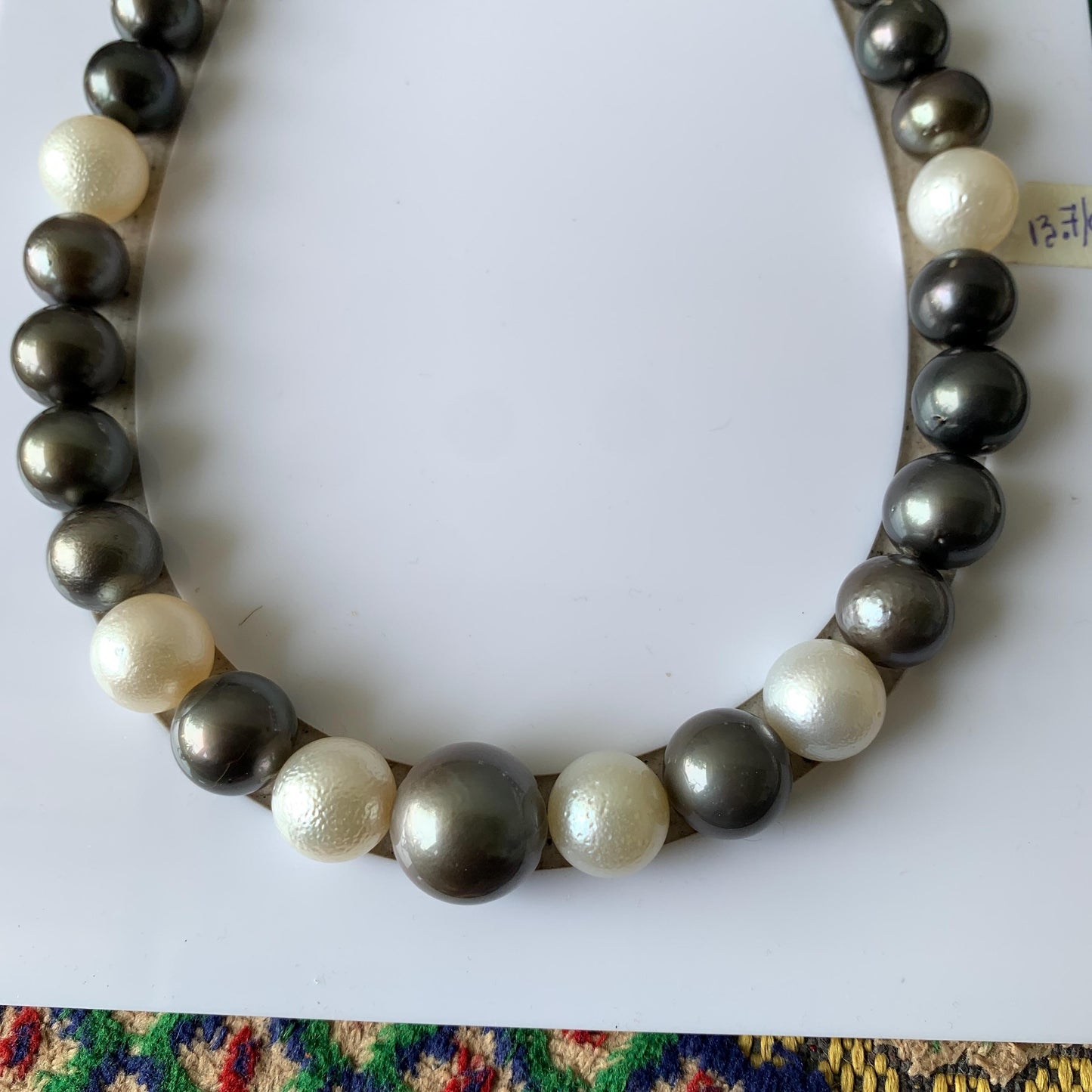 Tahitian Pearl Necklace Black and White Pearl Necklace Koktail Pearl Necklace Mix Color Pearl Necklace Seawater pearl Necklace BoZorX