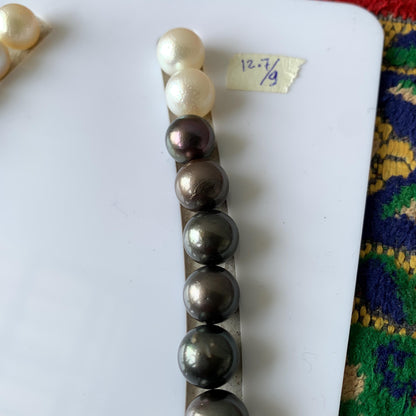 Tahitian Pearl Necklace Black and White Pearl Necklace Koktail Pearl Necklace Mix Color Pearl Necklace Seawater pearl Necklace BoZorX