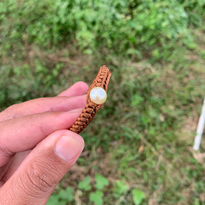 Handmade Bracelet With Indonesia South Sea Pearl BoZorX Size 9mm R-14