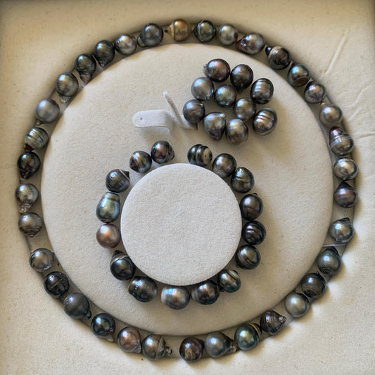 10mm Loose Tahitian Baroque Saltwater Pearl Beads Seawater Black Baroque BoZorX BT-9