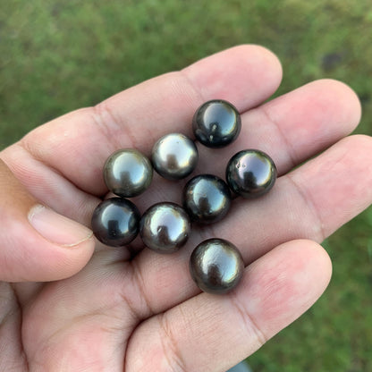 8 Pcs 11mm Loose Seawater Black Pearl Tahitian Edition Pearl Beads BoZorX BT-3